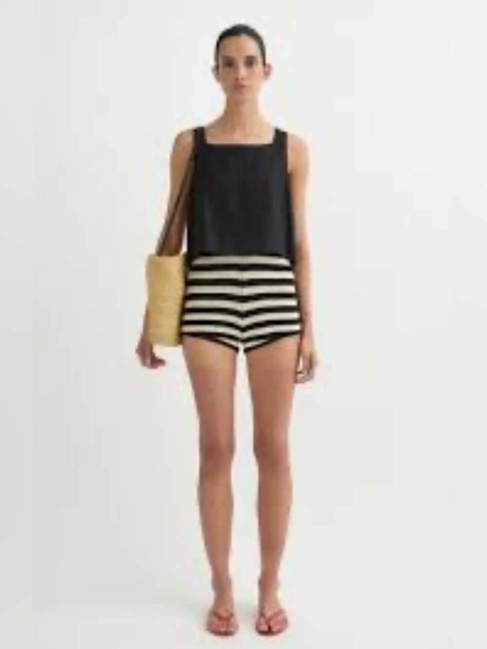 Posse Val black linen crop top S